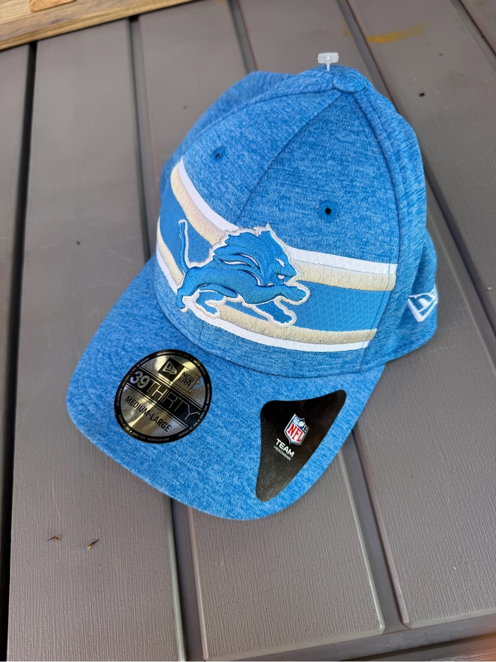 New Era Detroit Lions Blue 39THIRTY Stretch Fit Cap medium/Large